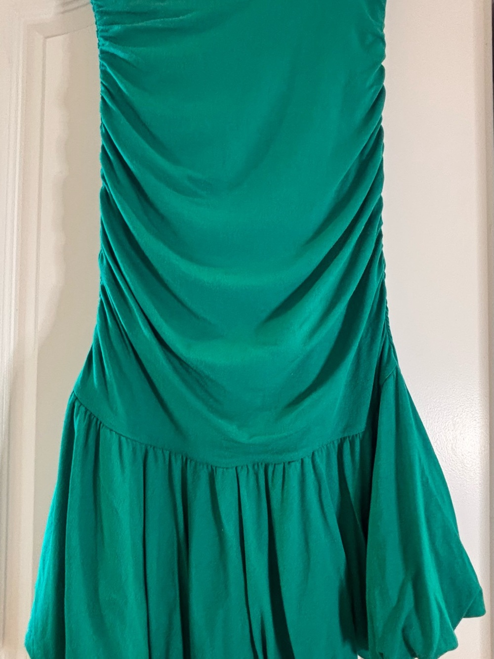BCBGMaxAzria Emerald Green Ruched Mini Dress